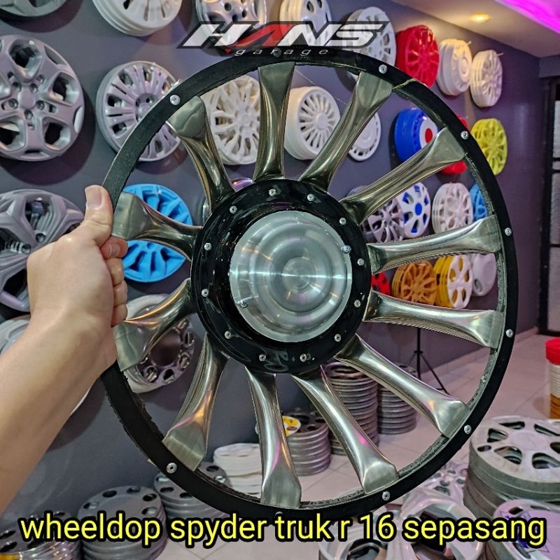 sepasang (2pcs) wheeldop truk spyder ring 16 buat truk dyna dutro canter elf giga dop truk palang