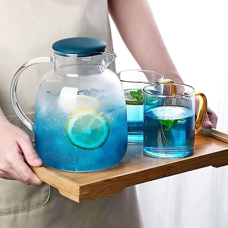 ‼️COD‼️ LCKMNOFCLSTR Leng Shui Hu Teko Kaca Teh Pitcher Borosilicate Glass 1800 ml - TP-966 ‼️COD‼️