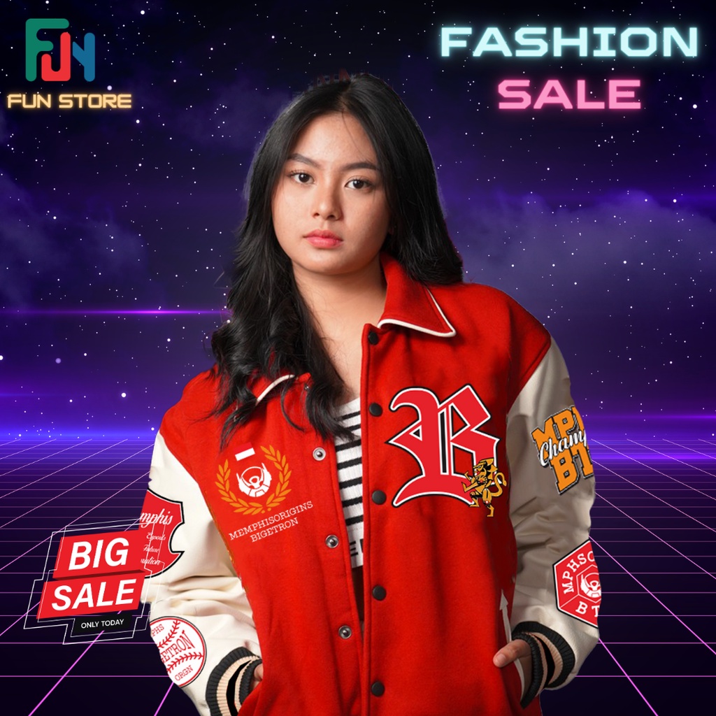 JAKET VARSITY BTR x MEMPHIS RETRO FUTURISTIC MPL S12 RRQ EVOS ONIC ALTER EGO ECHO BLACKLIST Oversize