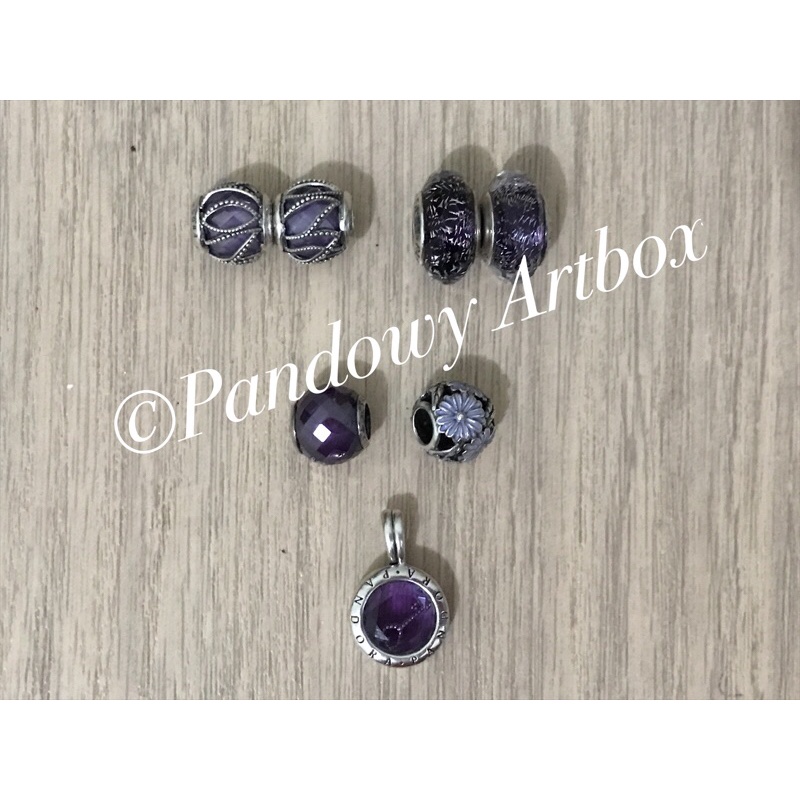【COD】 PRELOVED Pandora Purple Theme Charm Bracelet