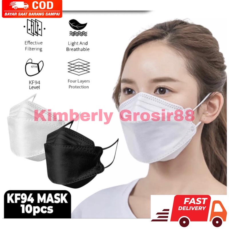 MASKER KF94 WHITE / BLACK MOUSON ALKINDO VIRAL DUCKBILL KF 94 ORIGINAL