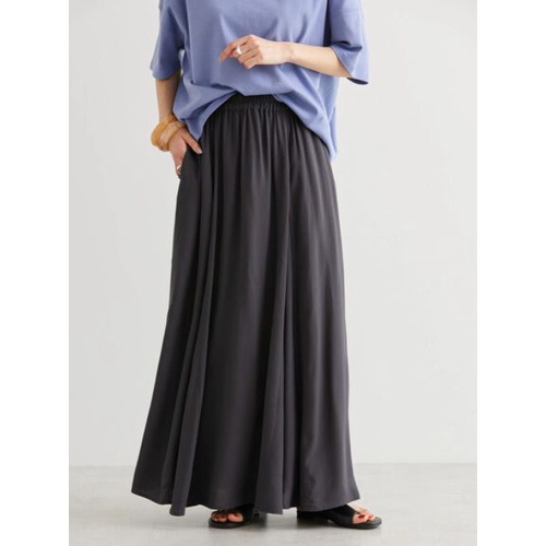 Rok Wanita - Bobo Tokyo - Hibiki Gathered Flare Skirt Black