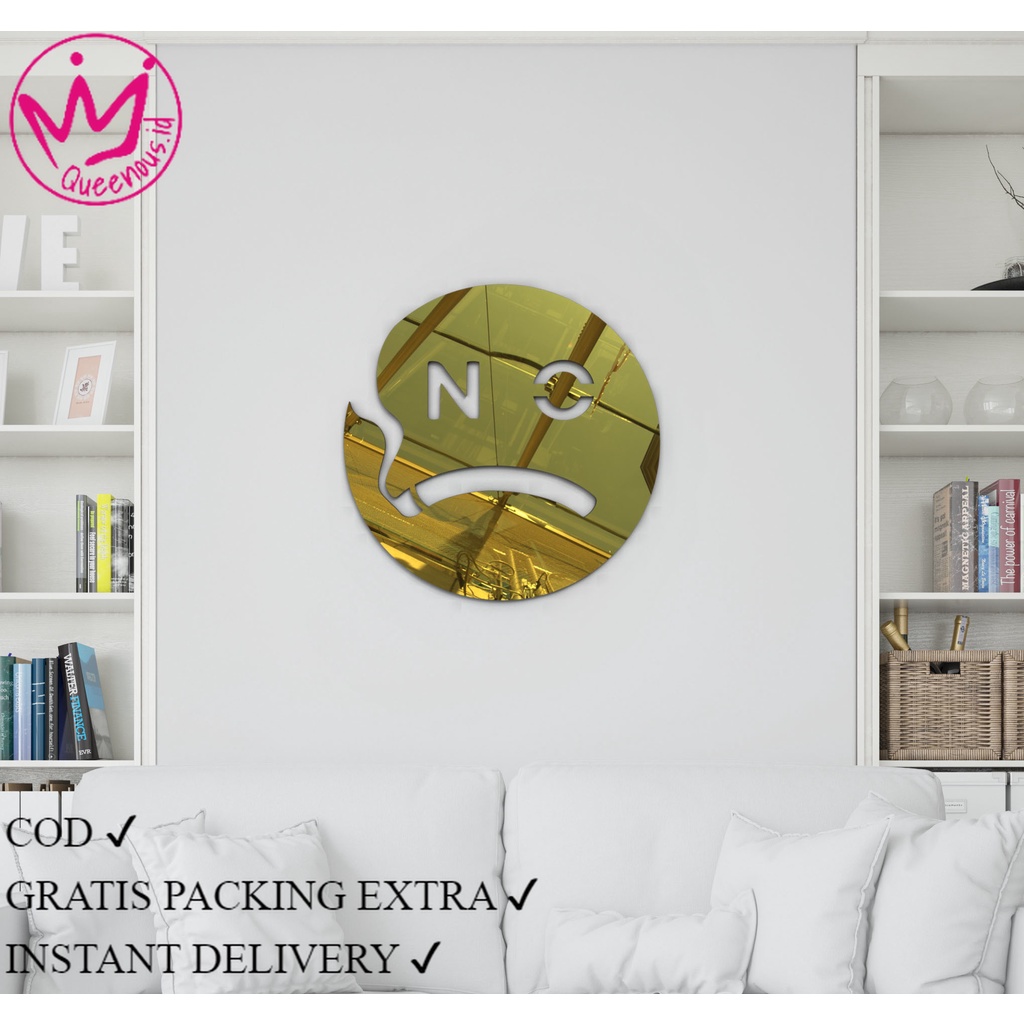 

Akrilik Sign Board / Akrilik Tanda Dilarang Merokok / No Smoking Area Model Bulat Hollow/Bolong Laser Cutting Modern Akrilik 2mm Queenous.id