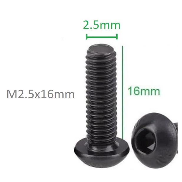 Hex Metal steel Screw Baud baut M2.5 16mm Hexa 2.5mm M2.5x16mm M2.5x16 MJ27