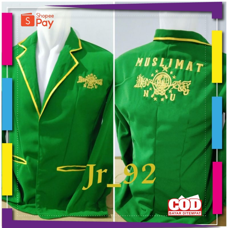 PREMIUM KOREAN STYLE / Jas Muslimat NU/Jas Patayat NU/Jas Seragam Almamater Hijau/Jas NU Plus Nama D