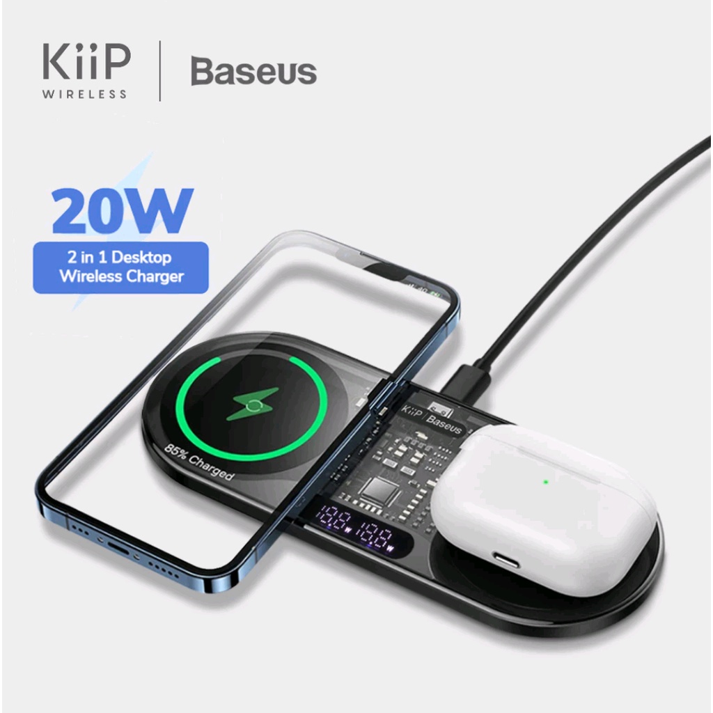 Baseus Charger Kiip Dual Wireless 20W