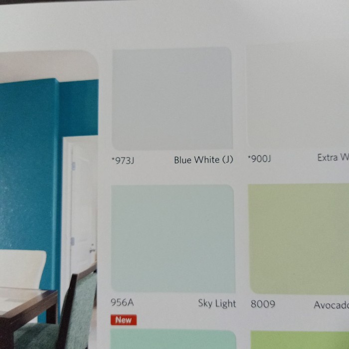 Cat tembok Vinilex warna 973 Blue White kemasan 5 kg  galon