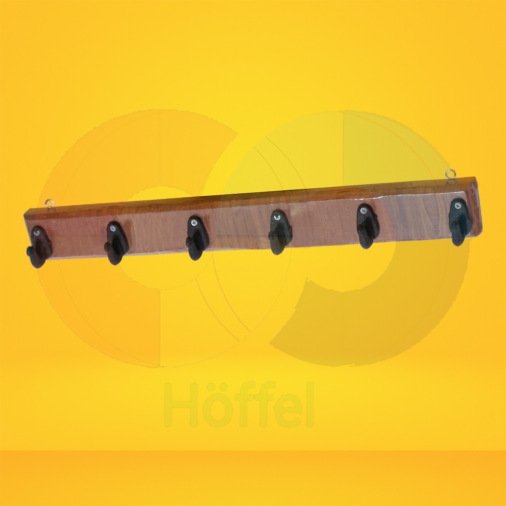 EGGO Kapstok Hanger Gantungan Baju Kayu 6 Cantolan / Hanger Dinding Kamar / Kamar Mandi