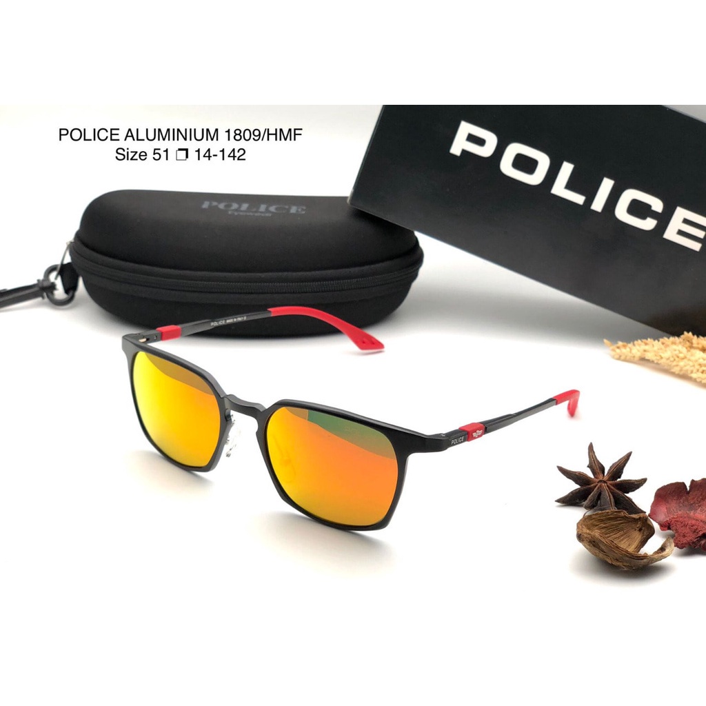 DESAIN SPORTY POLICE 1809 KACAMATA SPORT TERBARU  LENSA KACA POLARIZED ANTISILAU PRIA WANITA ORIGINA