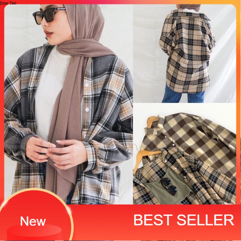 KIMBERLY FLANEL SHIRT KEMEJA FLANEL OVERSIZE  WANITA LENGAN PANJANG BEST SELLER/distro biru pink ore