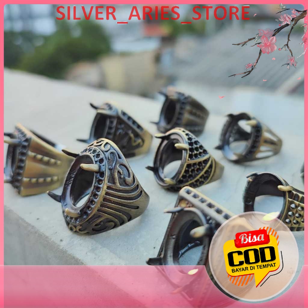 [COD] Ring / Emban / Cangkang Cincin Batu Akik, Model Unik Tembaga Bakar Anti Karat Anti Luntur.
