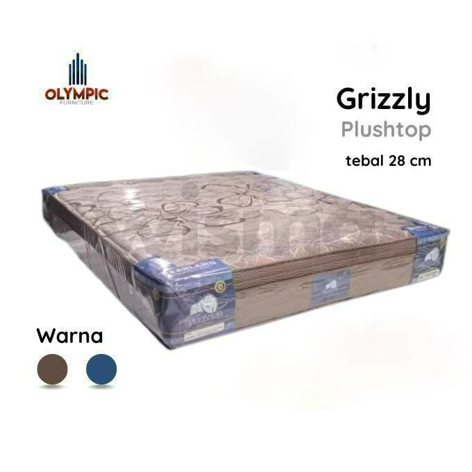 (FREE ONGKIR) Springbed Bearland by Olympic Type Grizzly Plush Top / Kasur Bearland/ Matras 1