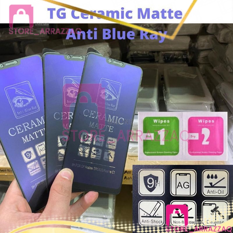 temper glass blue CERAMIC MATTE anti Radiasi XIOMI REDMI 9 / 9A/ 9C 10A - STORE_ARRAZZAQ