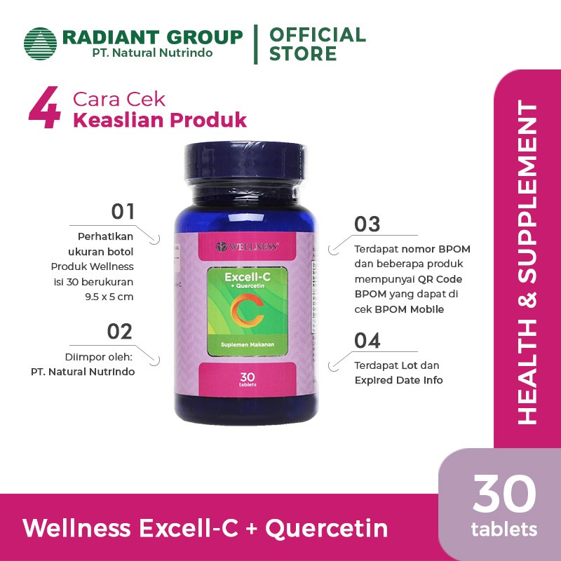 Wellness Excell-C+Quercetin 30 Tablets [Exp.06/24]