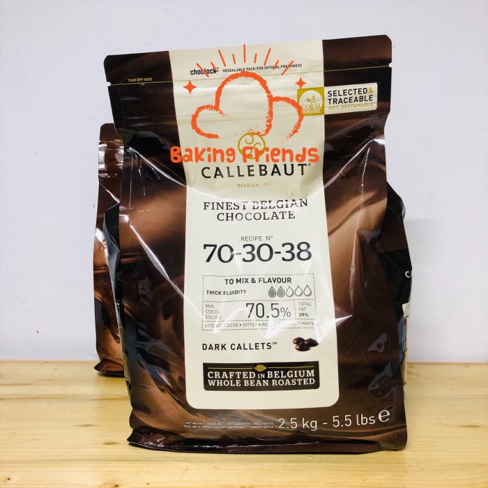 

[Big Sale] Callebaut 7030 Extra Bitter Chocolate 2.5KG/Dark Callets 70.5% 70-30
