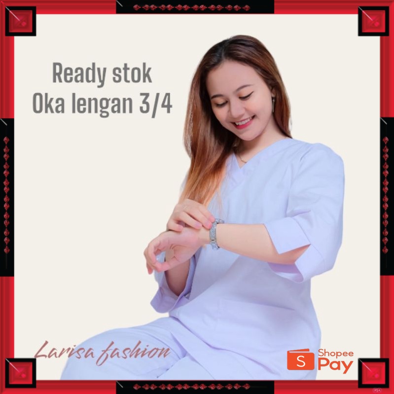 12.12 SERAGAM SALE / baju ok lengan panjang oka ok lengan pendek 3/4 seragam perawat dokter jaga med