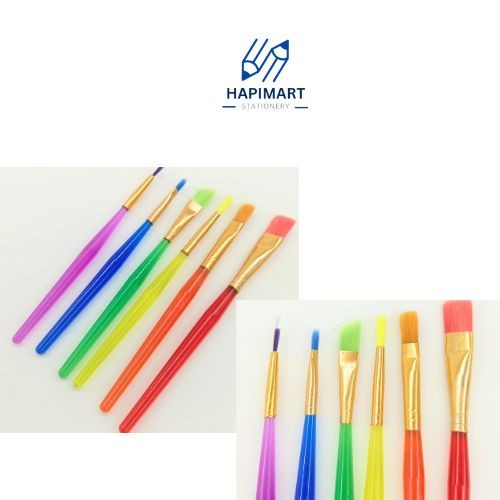 

Kuas Gambar 6 In 1 Warna Transparant/Kuas Lukis Set Brush Warna Warni