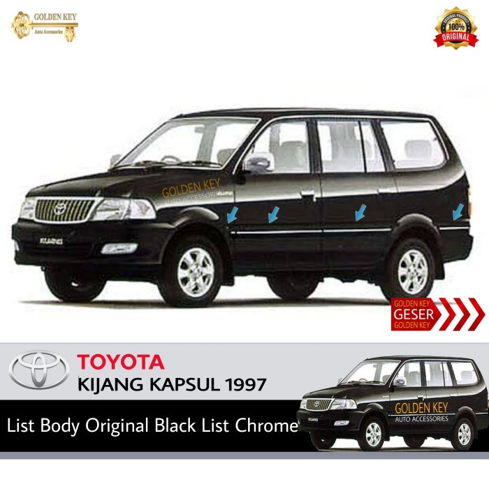 List Body Kijang Kapsul SGX 1997 Side Body Molding Original Black