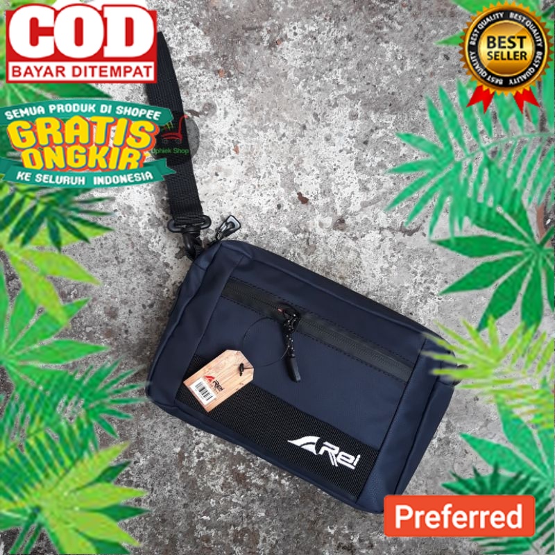 Clutch Pria Hand Bag Pria Wanita AREI Anti Air Pouch Tas Tangan Tas Selempang Pria Rei Noris Waterpr