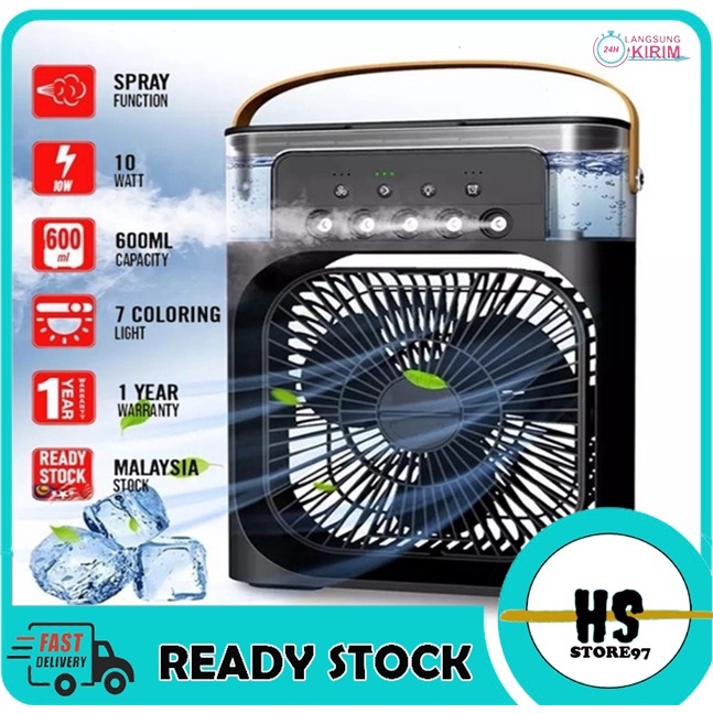 Ac Mini Portable V3 + Kipas & LED 600ml KIPAS Angin PENDINGIN MINI AC PORTABLE AIR COOLER