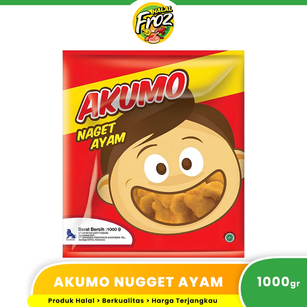 

Akumo Nugget Ayam Chicken Naget Kemasan 1 Kg Isi 40 HFPRS