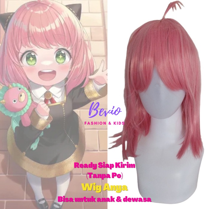 Wig Cosplay Anime Anya Spy X Family Anak Dewasa Wanita