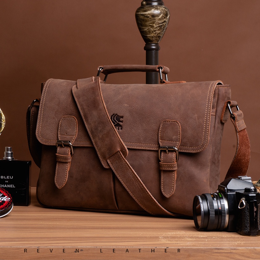 [DISKON] Tas Selempang Kulit | Tas Laptop Asli | Branded ASGARD | Messenger Bag | Aksesori Pria | Ta