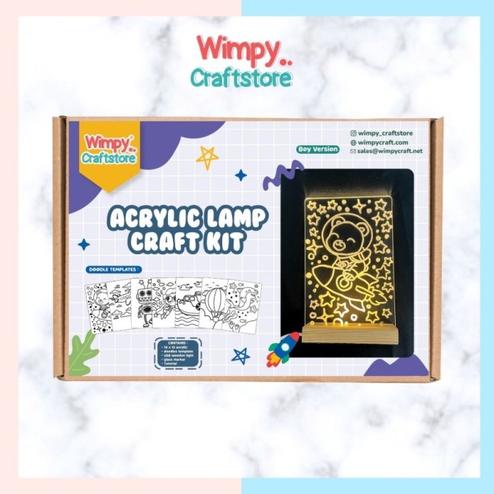 

promosi Wimpy Acrylic Lamp Craft KIT Kerajinan Tangan Aktivitas Anak Belajar - Boy
