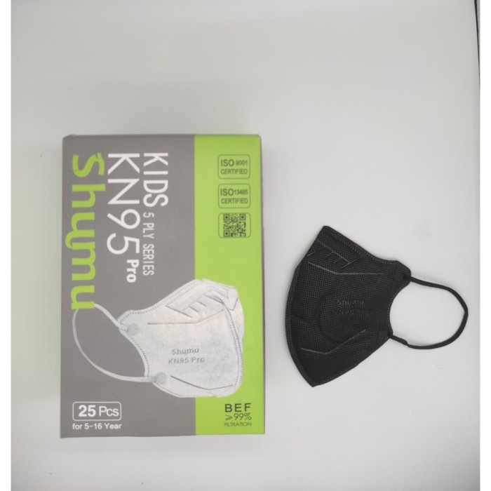 Masker Shumu Kids Kn95 Shumu Pro 6Ply Kn95 Anak - ISI 15 GREEN