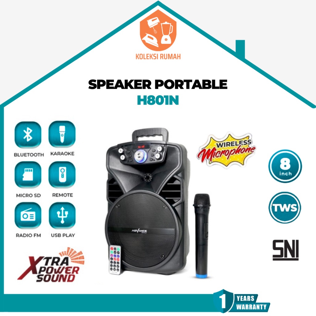 Speaker Bluetooth Portable Advance H-801N / H801N Speaker aktif
