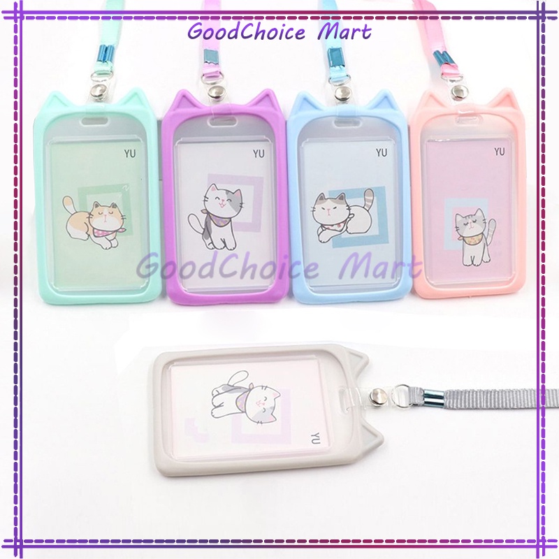 

Gantungan Tali Kartu Akses Kantor mrt busway Lanyard Card Holder Motif Kucing / Name Tag Lanyard Gantungan Kartu Motif Kucing