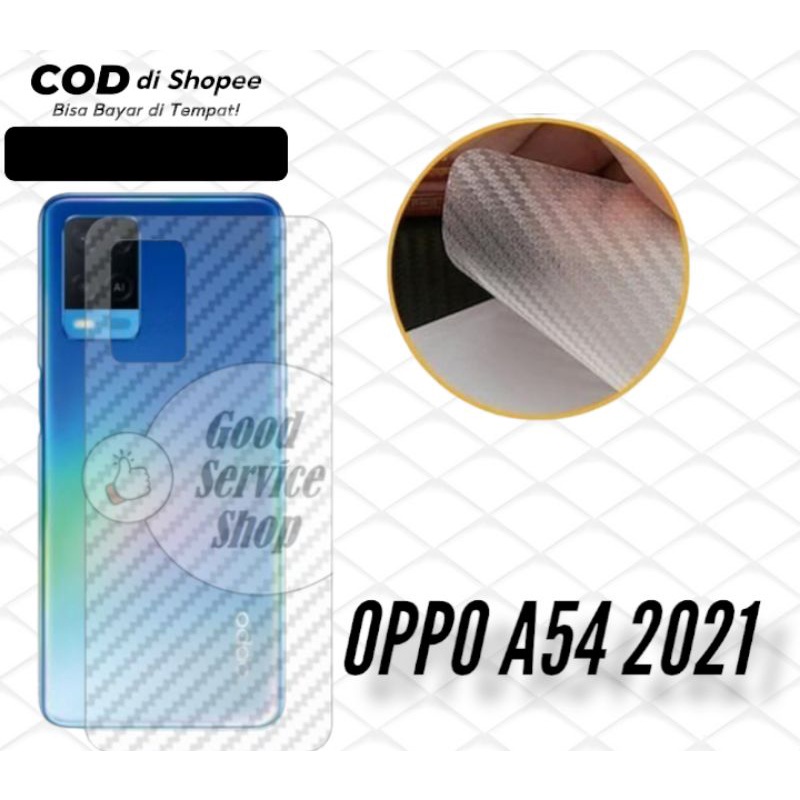 Garskin/ SEKIN CARBON OPPO A54 2021 /ANTI JAMUR PELINDUNG JAMUR BELAKANG HP