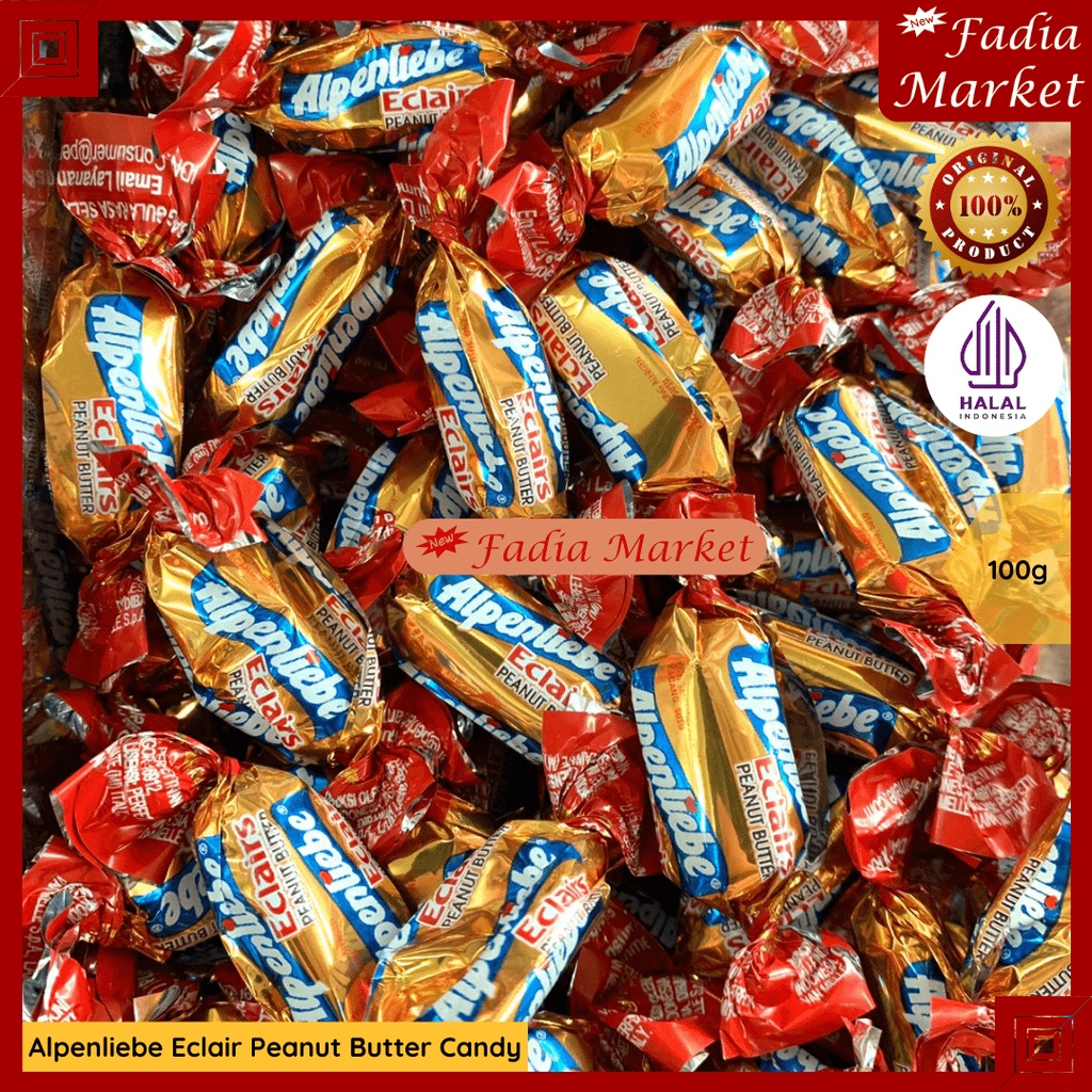 

Alpenliebe Eclair Peanut Butter Candy Permen Kacang Mentega 100g