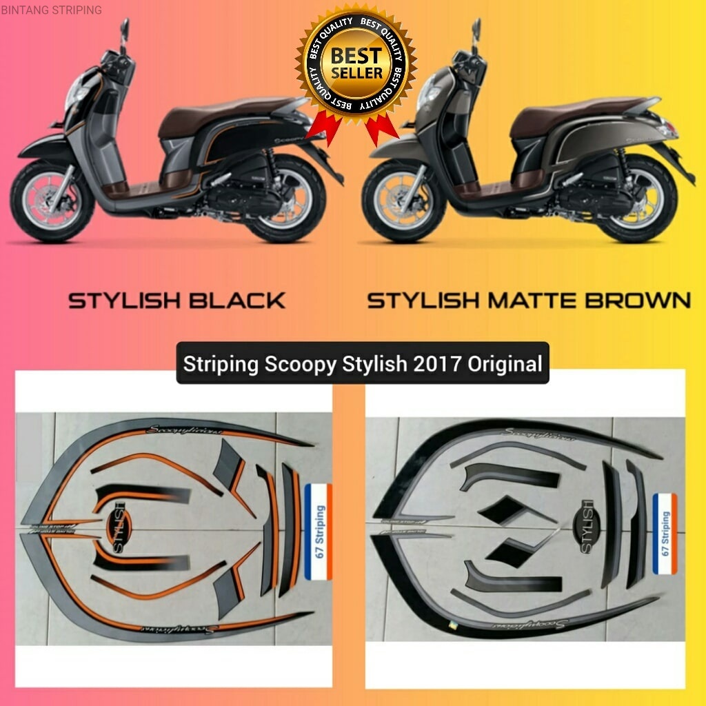 stiker sticker Striping Lis Stiker Motor Honda Scoopy Stylish 2017