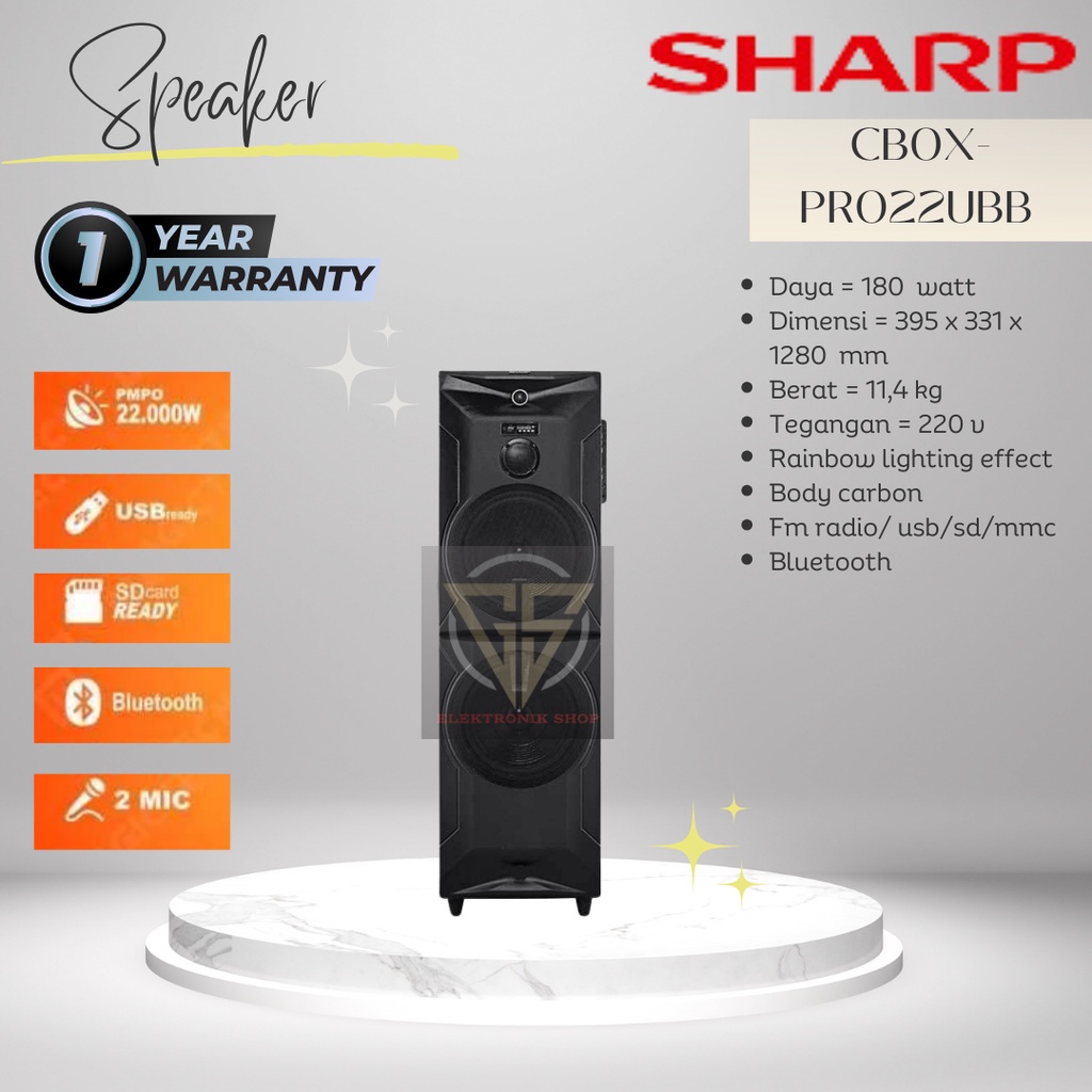 Speaker Aktif Sharp CBOX-PRO22UBB