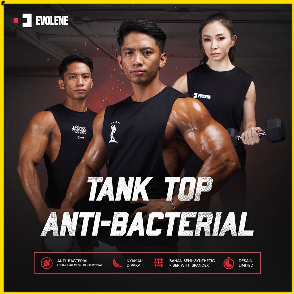 TANK TOP KAOS SINGLET EVOLENE EKSKLUSIF EVOLENE ORIGINAL OFFICIAL EVOLENE
