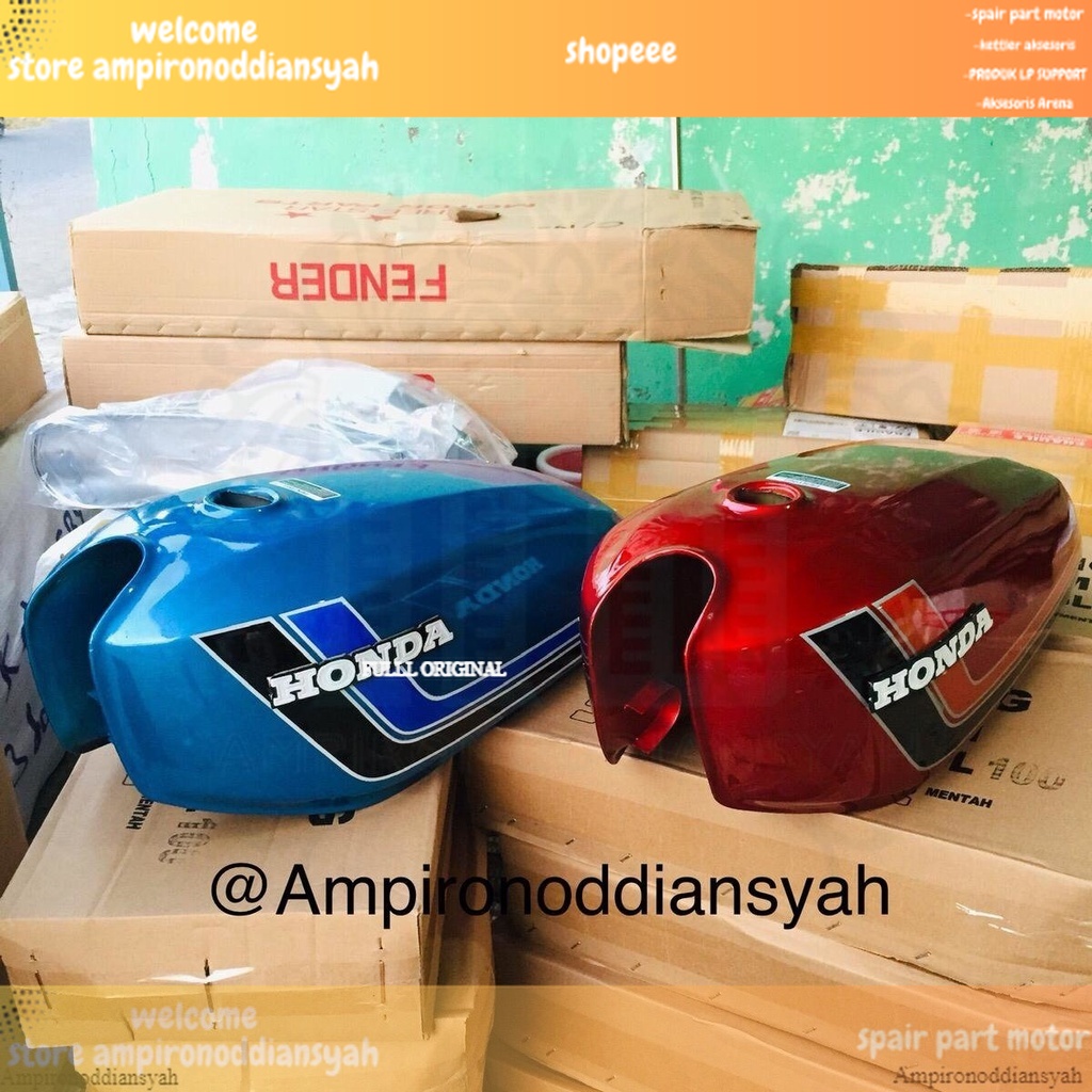 Tangki k5 gl100 tangki cat biru glosy tangki k5 GL100 bahan berkualitas gl 100 honda tangki k5 tengk