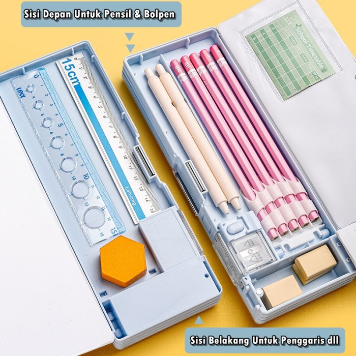 

Kotak Tempat Pensil Magnet Karakter 2 Sisi Rautan Pencil Case PC0017 - MOTIF A