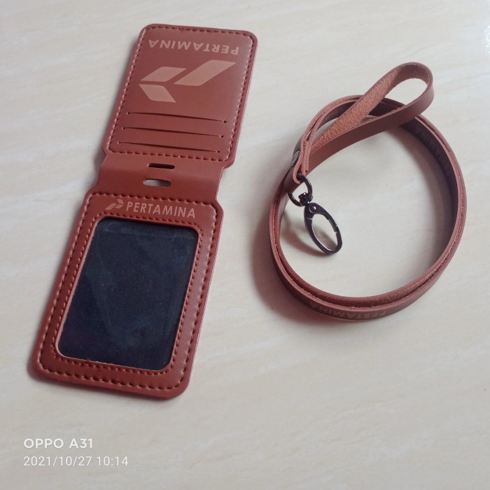 

JQ51 Holder id card / name tag pertamina / coklat