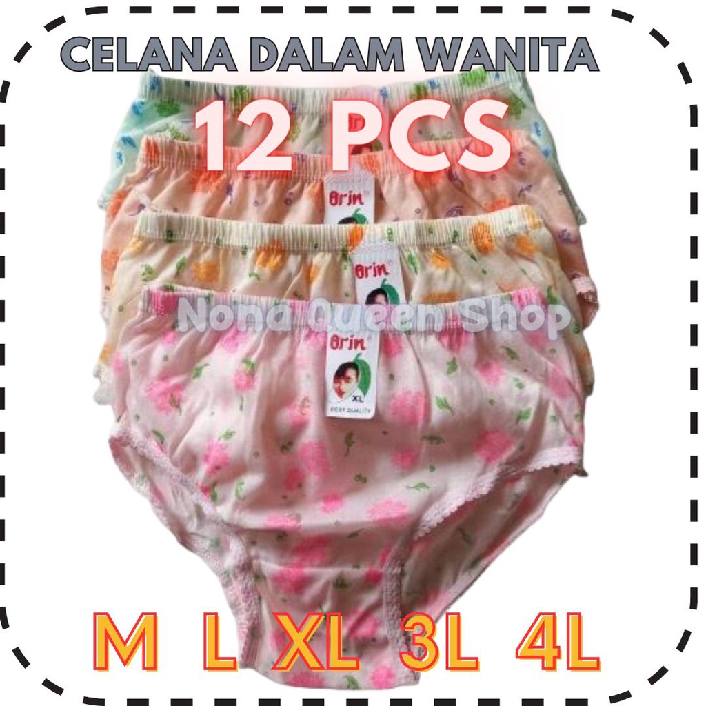 12 PCS Cd wanita motif bunga | Celana dalam wanita Yulia Murah Grosir
