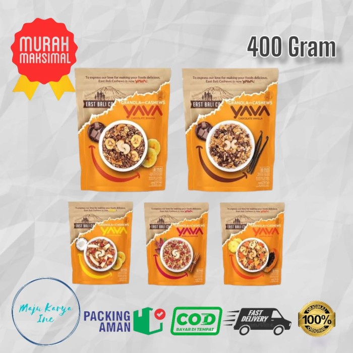 

✨PROMO✨ -East Bali Cashews Granola Yava 400 Gram - Coconut Banana