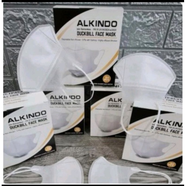 Masker Duckbill  Alkindo mouson  duckbil Hitam Putih 1 box isi 50 pcs facemask wemask ccare duckbil 