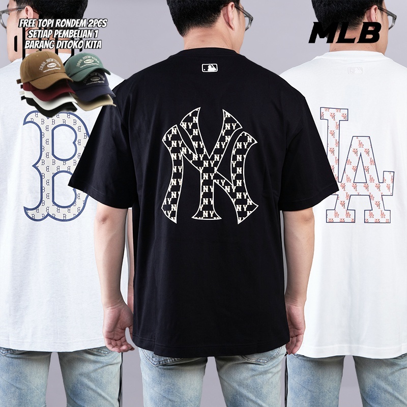 MLB Korea Classic Monogram Big Logo Tee NY Yankees LA Dodgers Boston