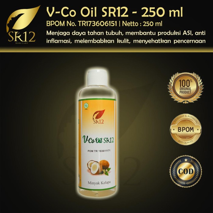 Virgin Coconut Oil VICO Minyak Kelapa SR12 250ml / VCO SR 12 250 ml - VCO 250ml