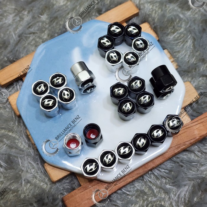 TUTUP PENTIL BAN HYUNDAI CRETA STARGAZER IONIQ PALISADE KONA STARIA H1 - Chrome