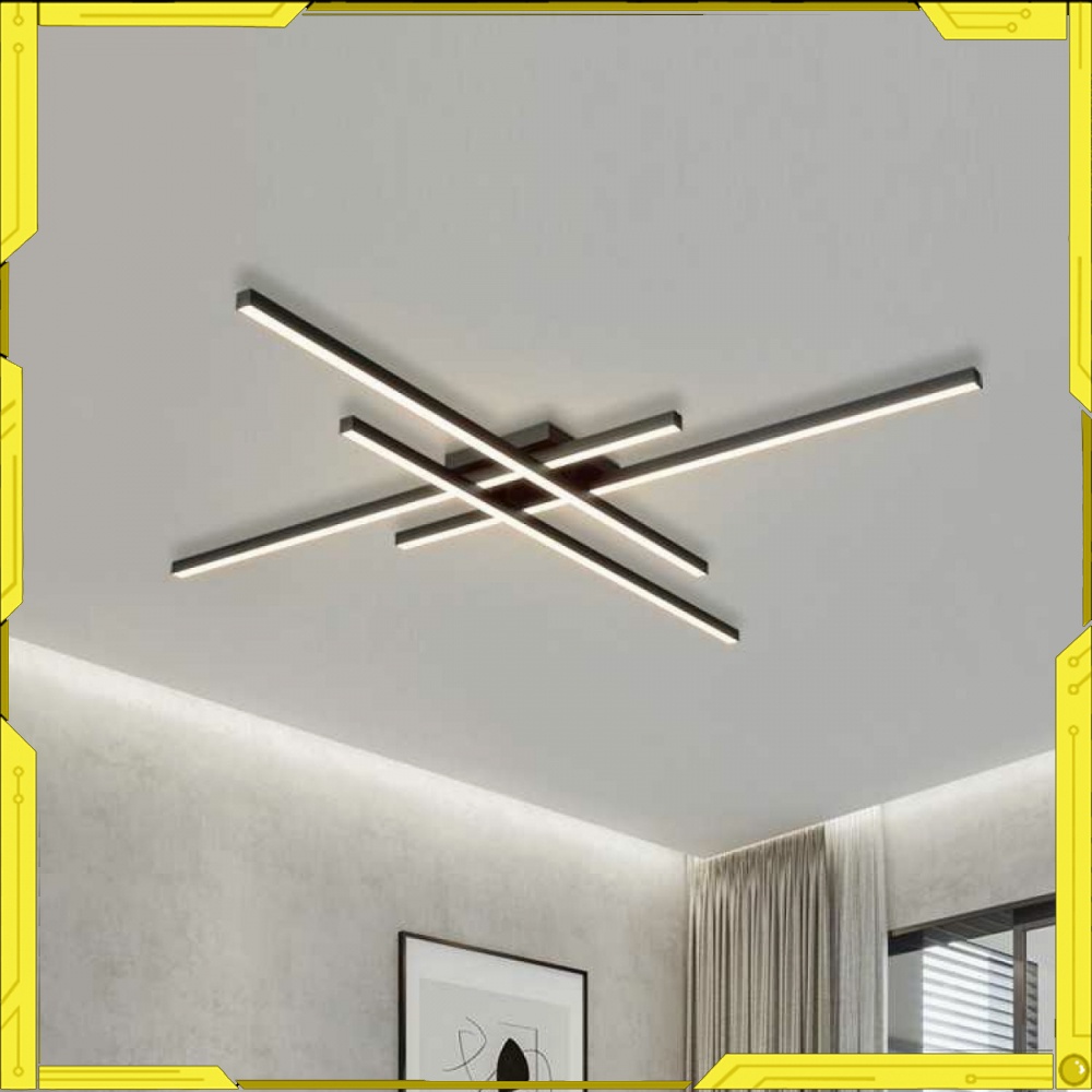 Lampu Plafon Minimalis LED Chandelier 4 Strip 3 Color Remote - T-05