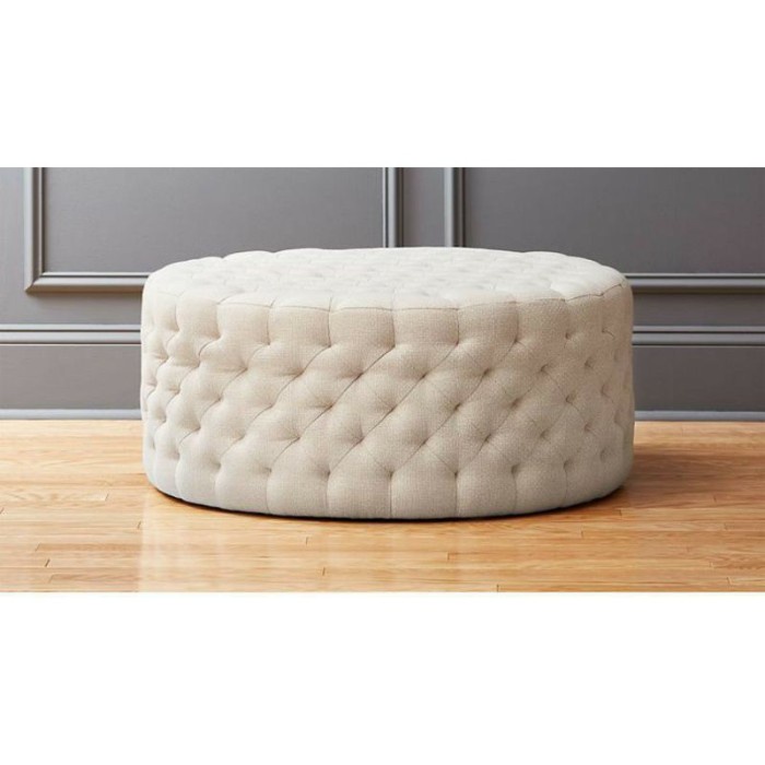 Big Puff Stool Bulat Ottoman - Dudukan Sofa Bulat