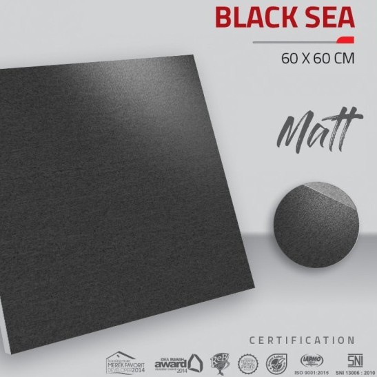Granit Tile Lantai 60x60 Matt Black Sea INDOGRESS