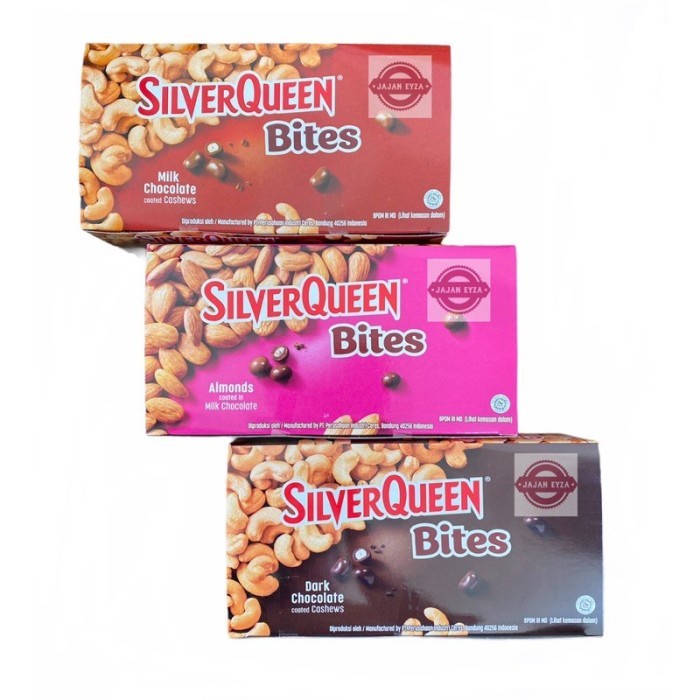 

SILVERQUEEN BITES BOX COKLAT isi 12 x 30 gram Mede/ Almond/ Dark Choco - ALMOND SQ BITES