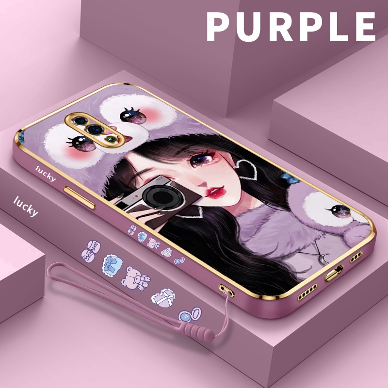 Casing Case Golden Chromic Plating Soft Case hp casing hp For Oppo Reno Reno 2 2F 2Z 3 casing hp For